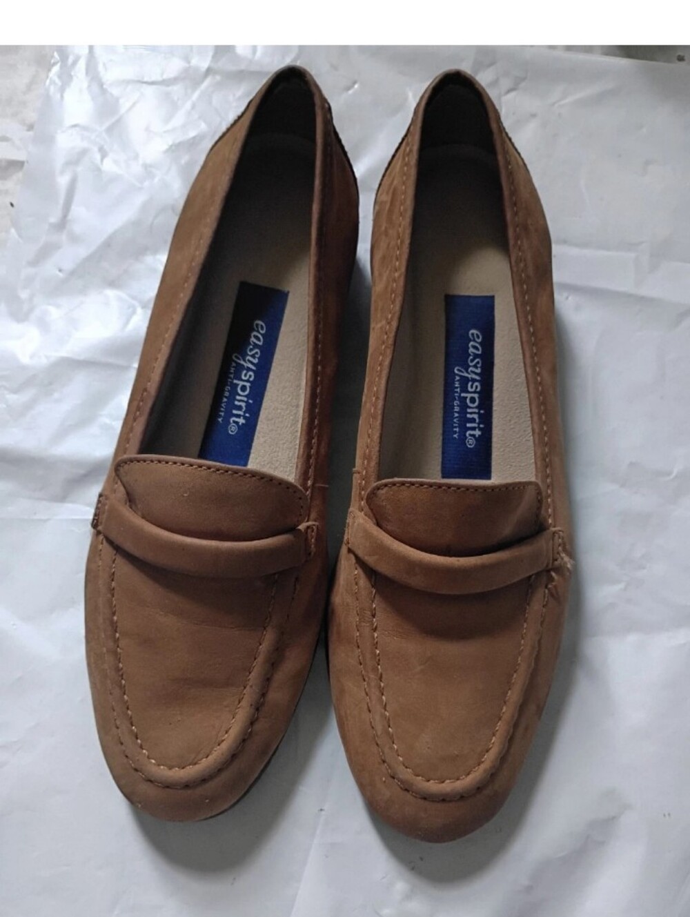 Easy Spirit Brown Suede Penny Loafers no Tag refer To Measurements